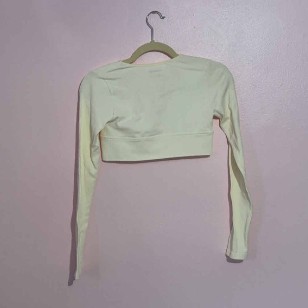 NWOT Garage Cropped, Deep V-Neck Long Sleeve Shirt - Picture 5 of 8